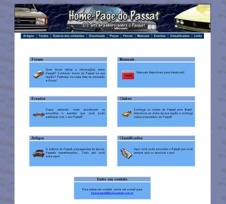 Home-Page do Passat: layout usado entre 2003 e dezembro de 2008